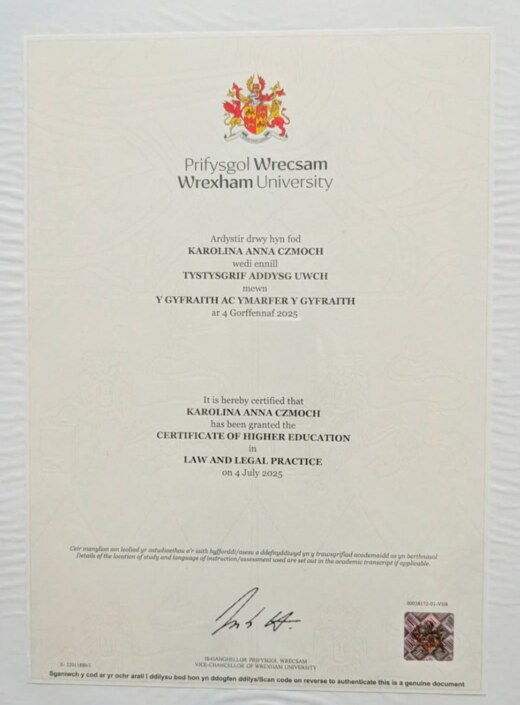 Certificate of Higher Education in Law and Legal Practice, Wrexham University